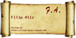 Filip Aliz névjegykártya